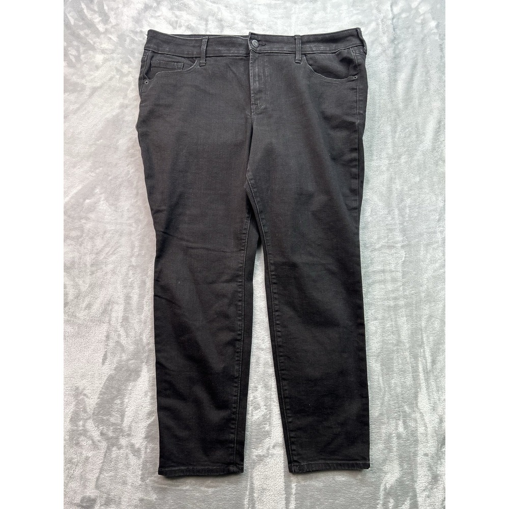 Old Navy Women Plus Sz 16 Petite Designer Black Jeans Pop Icon Mid Rise Slim Fit